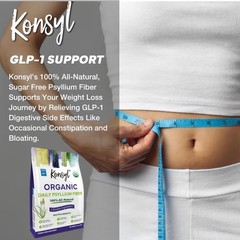 Konsyl USDA Organic Psyllium Husk Powder – 12oz, 60 Servings, Natural Unflavo…