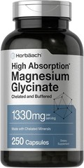 Horbaach – Glicinato de magnesio tamponado 1330 mg | 250 cápsulas | con mineral.