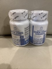2 Pk / DHEA 25mg Micronized / Cortisol/ 2 X 60(120) Capsules EXP 09/27