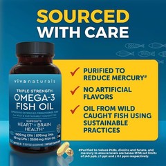 Triple Strength Fish Oil Omega 3 Supplements for Women and Men – 2500 mg High-Po