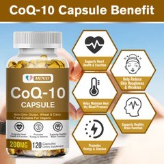 CoQ10 200mg Softgels COQ10 – CQ10 Coenzyme Q10 Supplement, for Cellular Energy