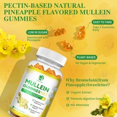 Mullein Leaf Extract Gummies for Lung Cleanse Plus Marshmallow Quercetin Vitamin