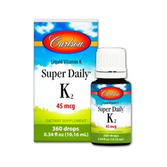 Carlson Labs Super Daily K2 Liquid 45mcg, 0.34 Fluid Ounces