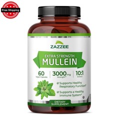 Zazzee Mullein Leaf 10:1 Extract 60 Vegan Capsules Non GMO Free Ship