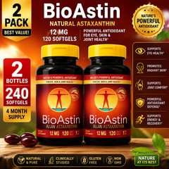 Bioastin Hawaiian Astaxanthin 12mg 120 softgels 2 PACK