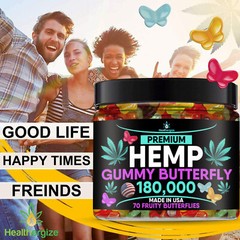 Natural Gummies Butterflies-Stress, Sleep, Anxiety, Muscle, Pain, Relax-USA Made