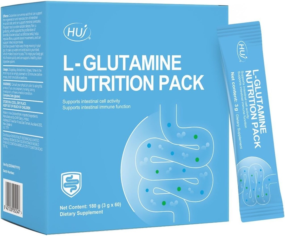 HUJ L-Glutamine Nutrition Pack 5000mg – Gut, Immune & Muscle Support – 60 Bags