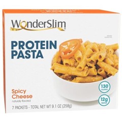 WonderSlim Protein Pasta Spicy Cheese 7 Count Healthy Low Calorie Meal