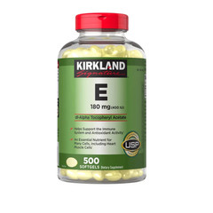 KIRKLAND SIGNATURE VITAMIN E 400 I.U. 500 SOFTGELS .