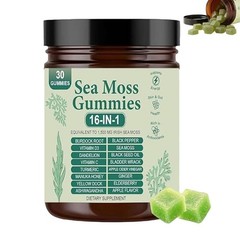 16 in 1 pure Sea Moss Gummy | Irishmoss Extract 6000Mg | Green Apple Flavor