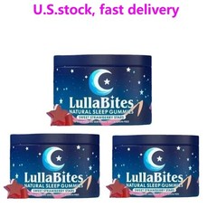 3 pk NEW LullaBites Natural Sleep Gummies Strawberry Stars Flavor 60 Gummies