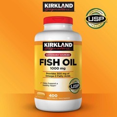 Kirkland Signature Fish Oil (X3 Btls LOT) 1000 mg, 400ct Omega-3 EXP: 02/2028