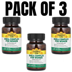 Country Life DHEA Complex For Women – 60 Vegan –Pack of 3