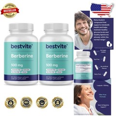 Berberine 500mg Capsules 240ct 2-Pack Gluten-Free Pure Formula