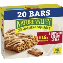 Nature Valley Soft Baked Oatmeal Squares, Cinnamon Brown 20 Count (Pack of 1)