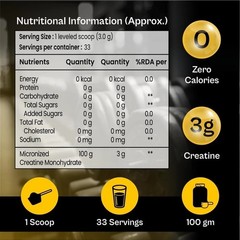 Creatine Monohydrate | 100% Pure | No Additives & Preservatives ( Unflavoured )