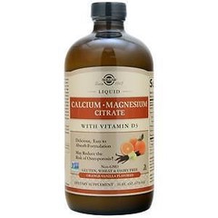 Solgar Calcium Magnesium Citrate with Vitamin D3 Liquid Orange-Vanilla 16 fl.oz