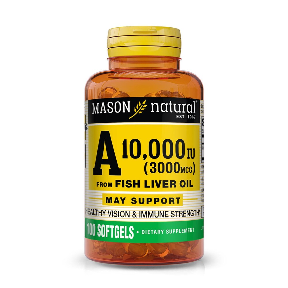 3 Pack MASON NATURAL Vitamin A 3,000 mcg*07/2027* (10,000 IU) from Fish Liver