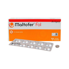 100mg MALTOFER FOL CHEWABLE Iron Deficiency TABLETS 30’S + FREE GIFT