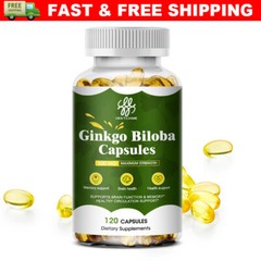 Organic Ginkgo Biloba 500mg, Ginko Biloba Leaf,Memory & Concentration 120 Caps