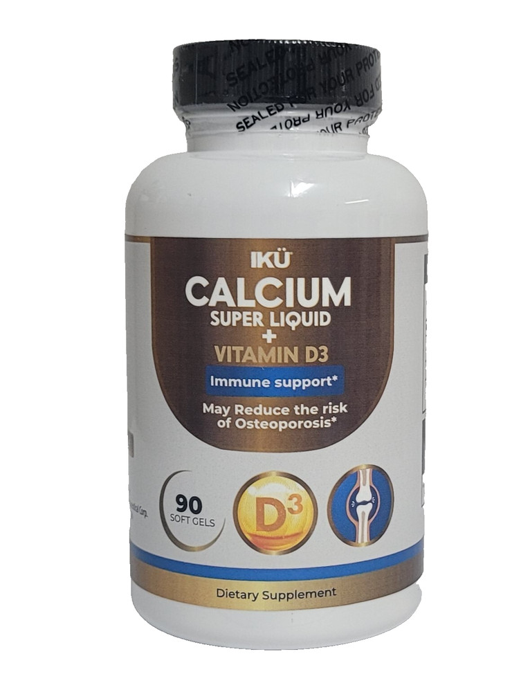 Calcium + Vitamin D3-Supports Bone & Teeth Health-90 Soft gels better absorption