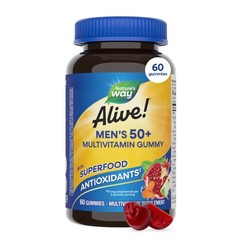 Nature’s Way Alive! Men’s 50 Plus Multivitamin Gummy, 60 Count (Pack of 1)