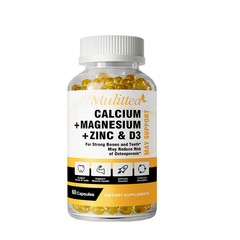 Calcium Magnesium Zinc with D3 Vegan Softgels for Bone, Nerve & Immune Support