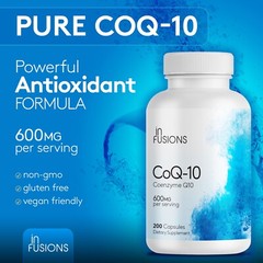Extra Strength Pure CoQ10 – 600mg , 200 Capsules FREE SHIPPING gluten free vega