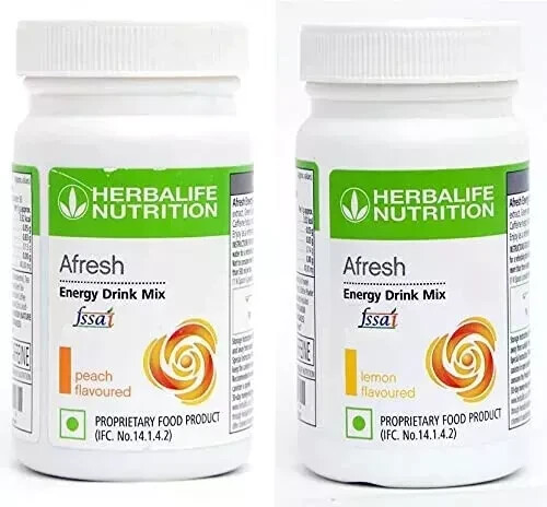 Herbalife Afresh Energy Drink Mix Lemon & Peach Flavor 50gm Each Pack of 2