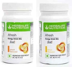 Herbalife Afresh Energy Drink Mix Lemon & Peach Flavor 50gm Each Pack of 2