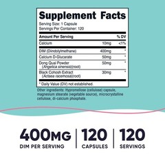 Nutricost Diindolylmethane DIM Supplement for Women 400mg, 120 Capsules