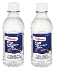 Walgreens Magnesium Citrate Cherry 10-OZ, 2-Bottle, EXP 01/29, BEST TASTE!