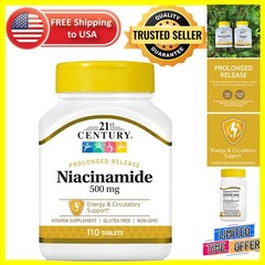 110 Count Niacinamide 500 mg Tablets – , No Additives, Gluten-Free