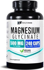 Magnesium Glycinate 500mg 240 Veg Capsules High Absorption Chelated