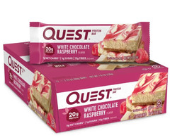 Quest Protein Bar, White Chocolate Raspberry, 20g Protein, 12 Ct 5g Net Carbs