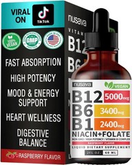 Nusava Vitamin B complex – B 12, B 6 & B 1 + Niacin & Folate – Double pack