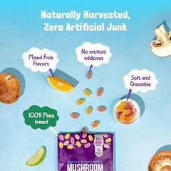 Natural Mushroom Supplement Gummies Ashwagandha Shiitake 80 Counts Fruit Flavor