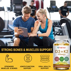 Vitamin D3 10000 IU + K2 MK7 250mcg tablets Immune support strong bones 10-120Pc
