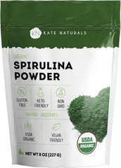 Kate Naturals Organic Spirulina Powder 8 oz USDA Certified Non-GMO Gluten Free