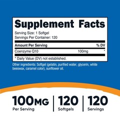 Nutricost CoQ10 100mg, 120 Softgels, Non-GMO (Coenzyme Q10)
