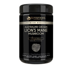 Australian Grown Lion’s Mane Mushroom Powder 100g Miron Glass Jar Free Express!