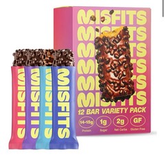 (12 Bars) Misfits Best Sellers Variety Pack – Gluten Free Vegan Protein Bar
