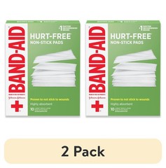 (2 pack) Hurt-Free Non-Stick Pads, Large, 3 in x 4 in, 10 Count Fast delivery