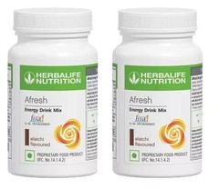 Herbalife Afresh Energy Drink Mix in Elaichi Flavor 50gm Each-Pack of 2