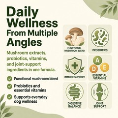 Vitrcestrs 7 Herb Blend Dog Multivitamin Chews for Dog Joint,Gut Skin Care 60 CT
