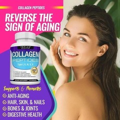 Top-grade Collagen Peptides 1800 MG Hydrolyzed Anti-Aging (Types I,II,III,V,X)