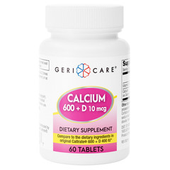 Geri-Care Calcium 600 mg + Vitamin D3 – 60 Tablets | Caltrate (6 Pack) – 6-2027