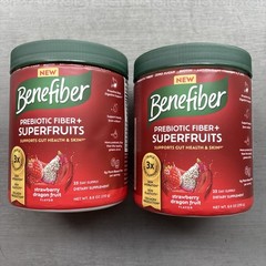 2x Benefiber Prebiotic Super Fruits Strawberry Dragon Fruit Exp 02/2027