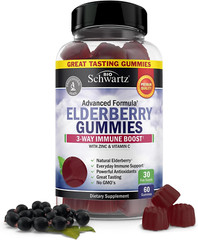 BioSchwartz Elderberry Gummies, with Zinc and Vitamin C for Immune Support, 60Ct